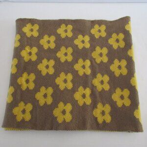 Brown and Yellow Flower Print Infinity Scarf